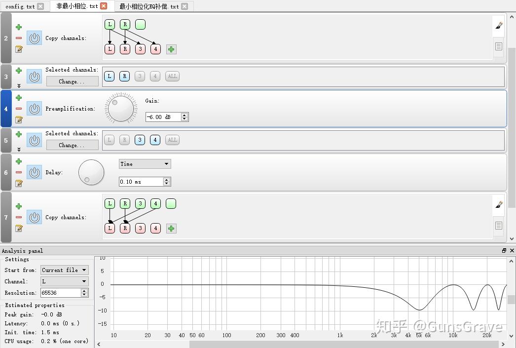 1ms,然后加回左声道:模拟回声的配置分析面板中是频响曲线预测结果