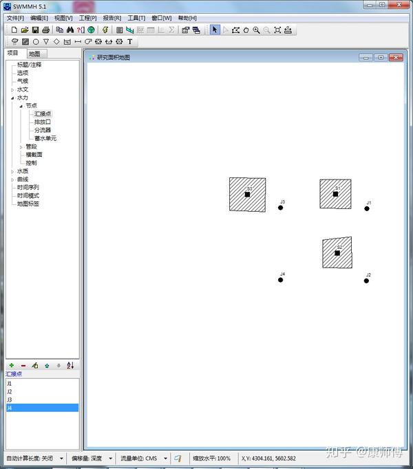 SWMM软件内教程讲学-绘制示例研究区域 - 知乎