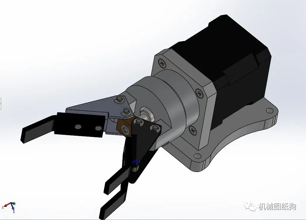 机器人柔性二指机械爪3d图纸solidworks设计