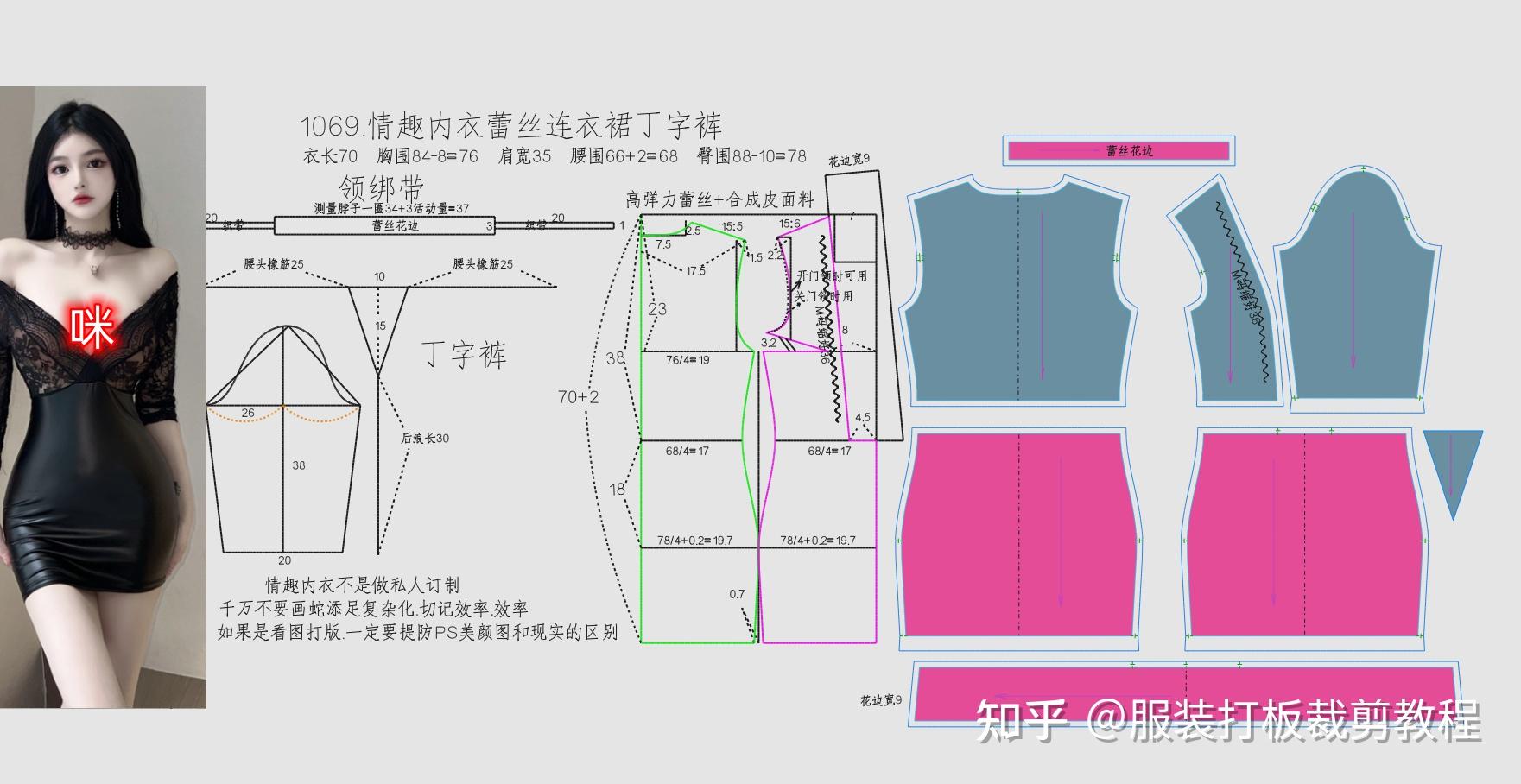 服装纸样制服内衣蕾丝连衣裙打版 - 知乎