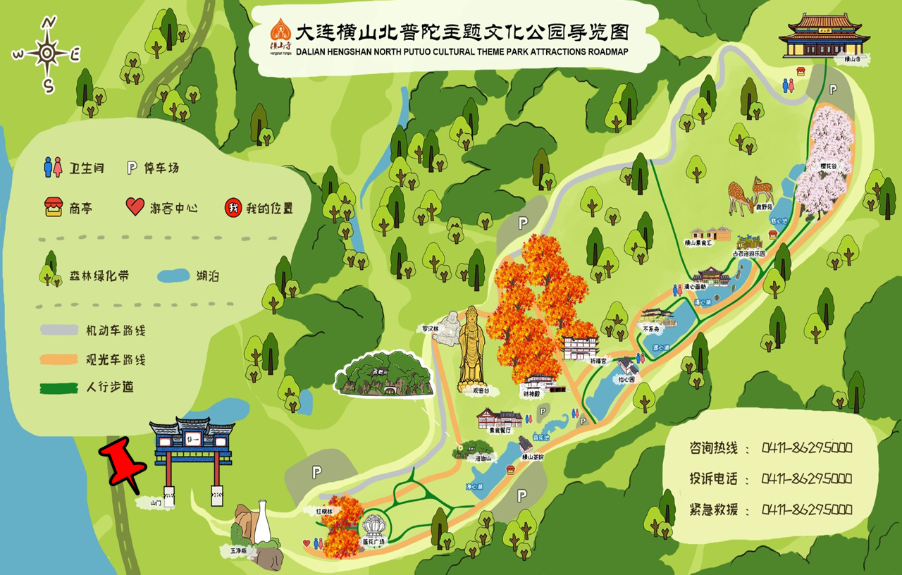 大连横山寺 地图图片