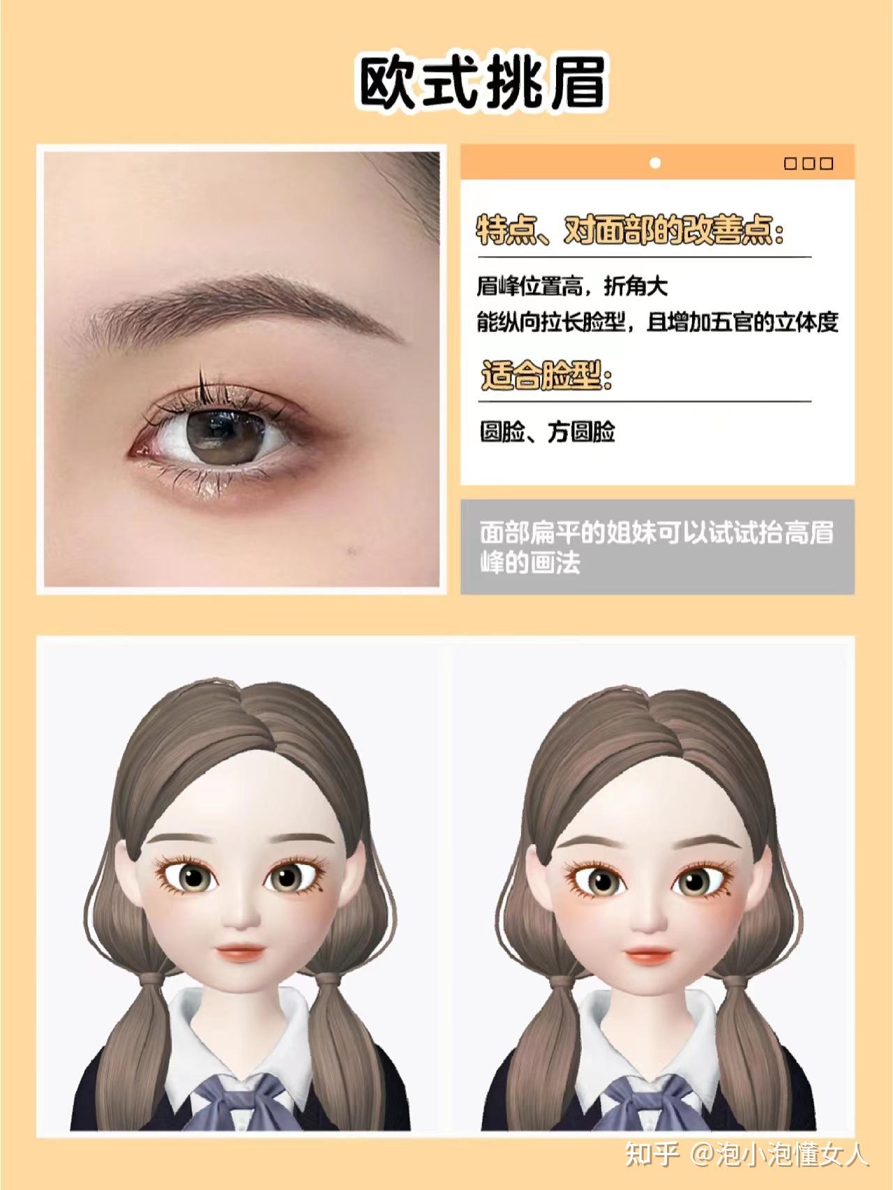 圆脸、方脸、鹅蛋脸、瓜子脸…你的眉毛选对了吗?(换眉=换脸) - 知乎