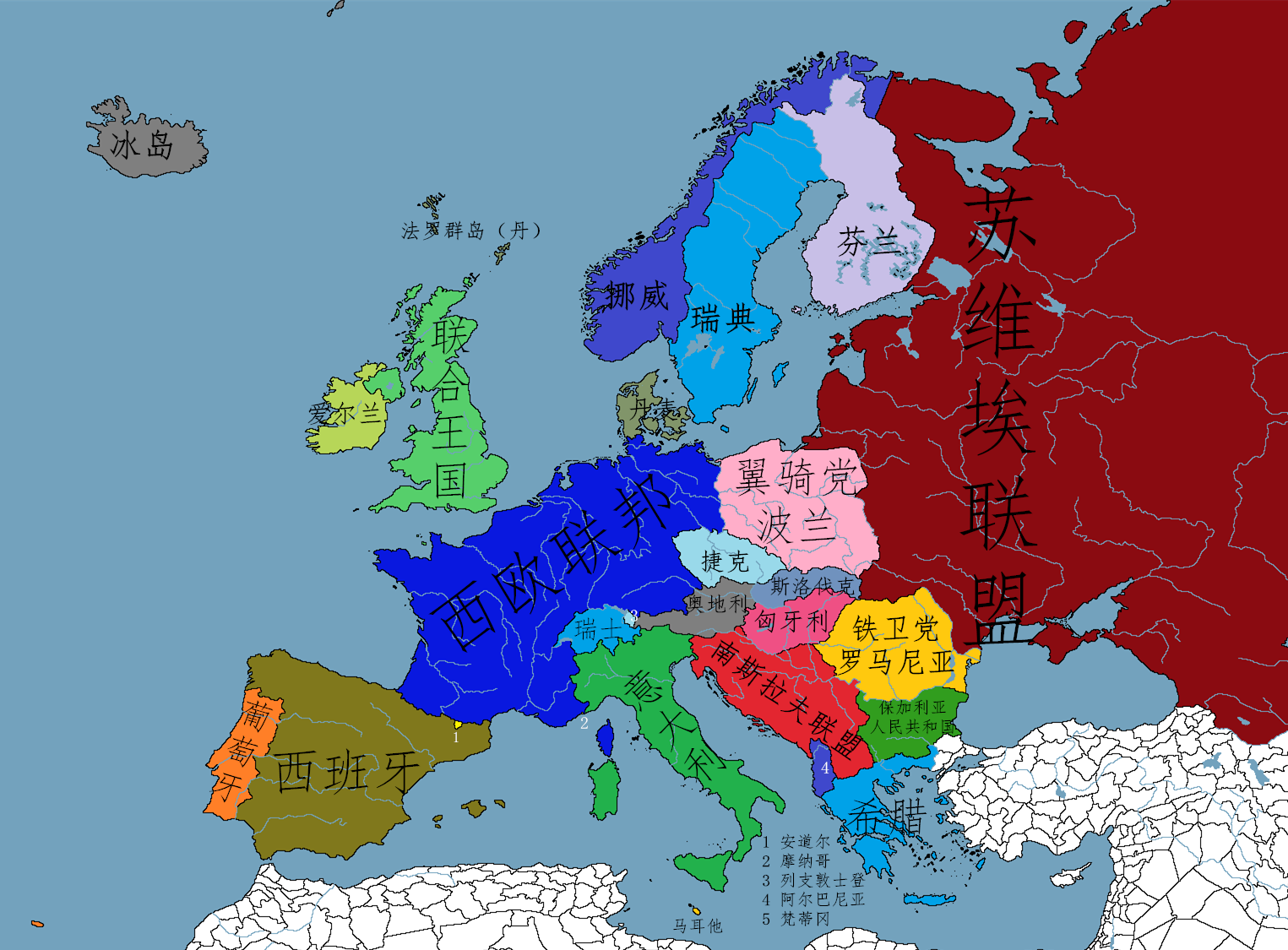冷战时期欧洲地图图片