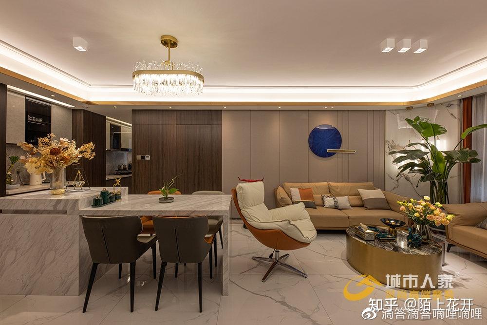 150㎡现代轻奢风格装修实景，1:1还原效果图，简直美呆了 - 知乎