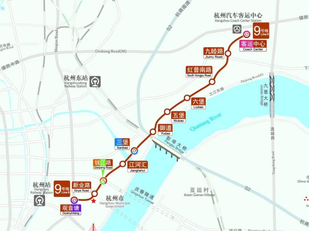 杭州地铁9号线南段站点名称站点位置一览