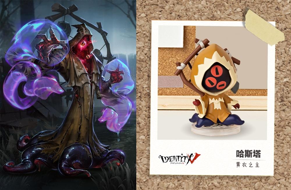 q版化后,虽然黄色的兜帽,背后的木架等元素被保留,而两头身的哈斯塔