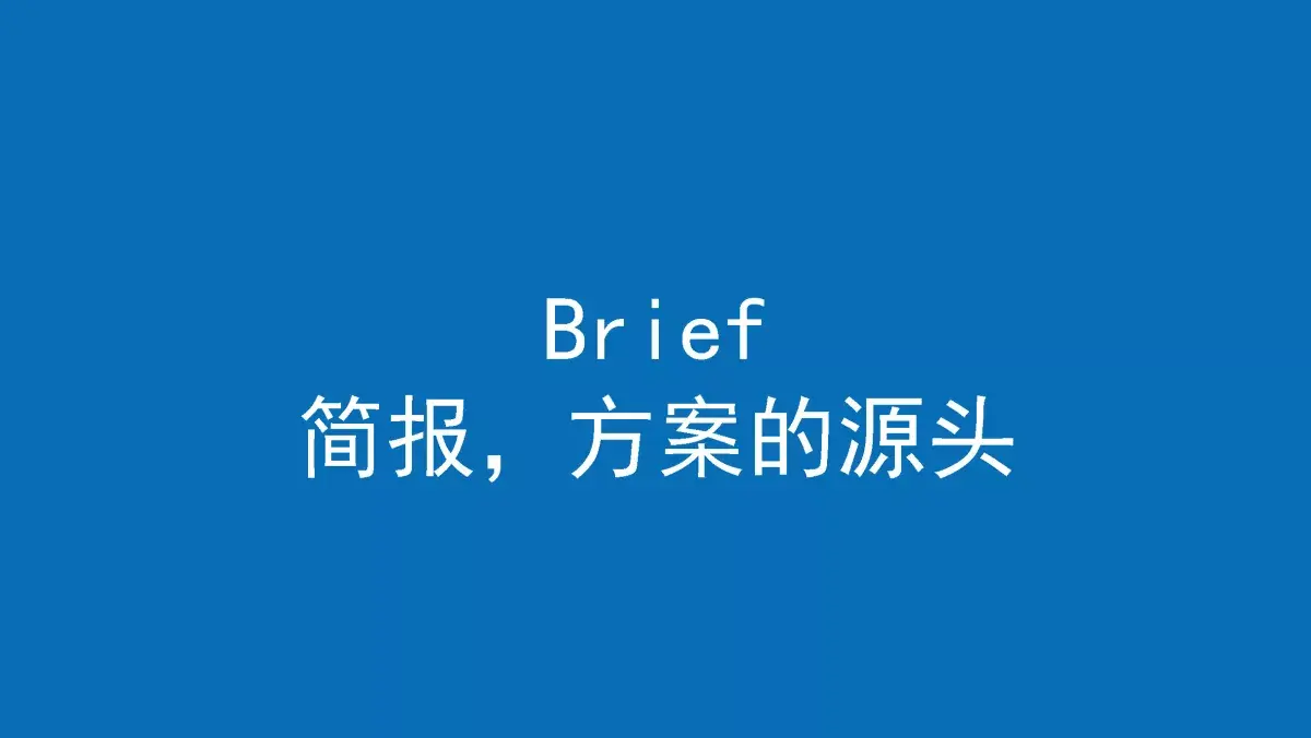 2,简报brief,方案的源头