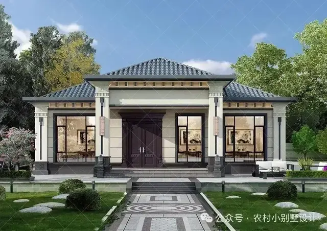 42套一层新中式别墅自建房,也霸气十足乡村一层养老农村别墅住宅 - 知乎