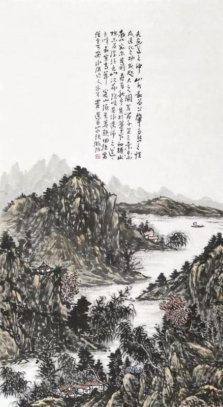 刘翰阳的山水画笔墨精到,力度有加,构图精巧,层次分
