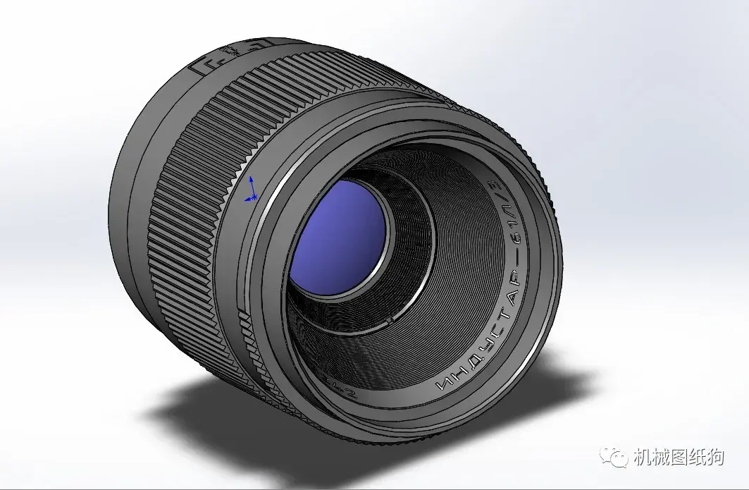 工程机械industar61l镜头模型3d图纸solidworks设计附step