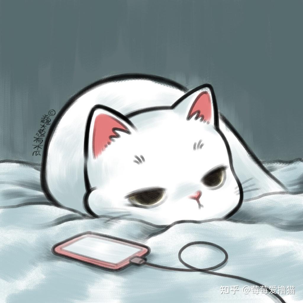 日系卡通黑白猫情侣头像 一人一张图-1-6TU