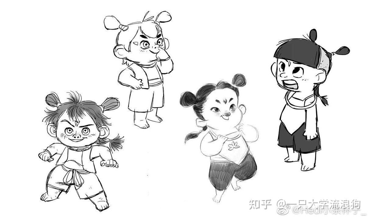 终于,又丑又萌又man的哪吒出世了,双手插兜,迈着六亲不认的步伐.