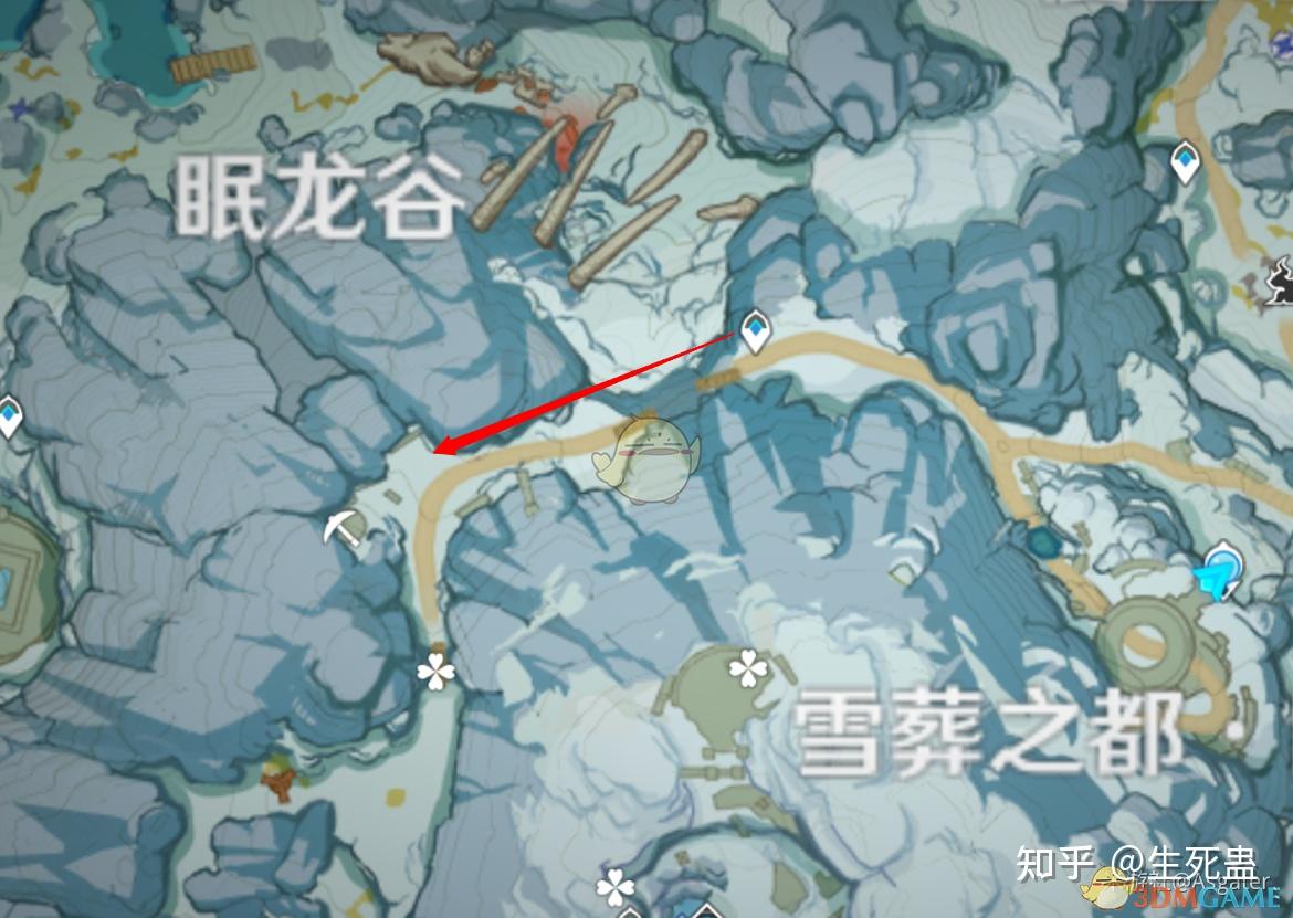 原神雪山山顶路线图片