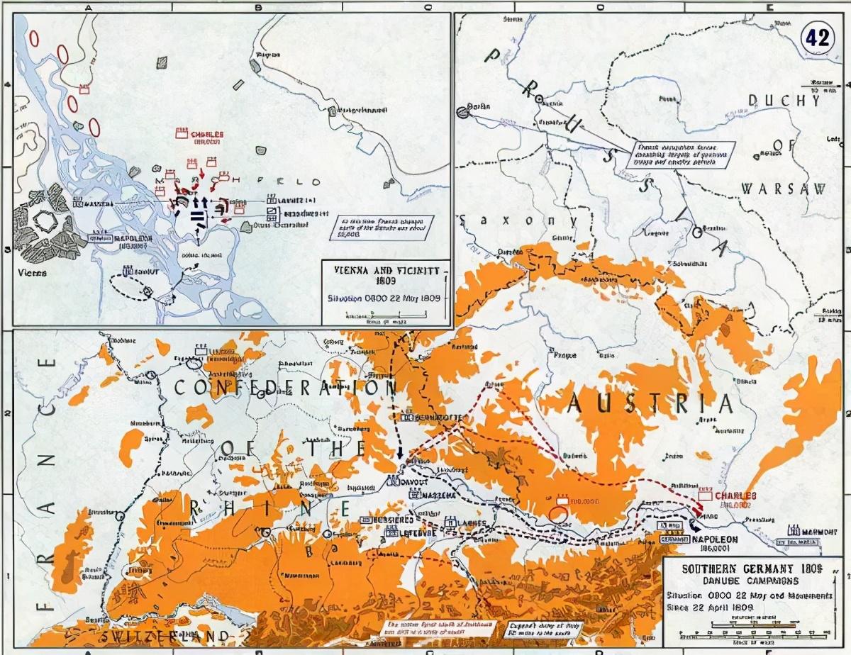 卡尔大公进攻的重点是部署在雷根斯堡的达乌第第3军,奥军计划从西北和