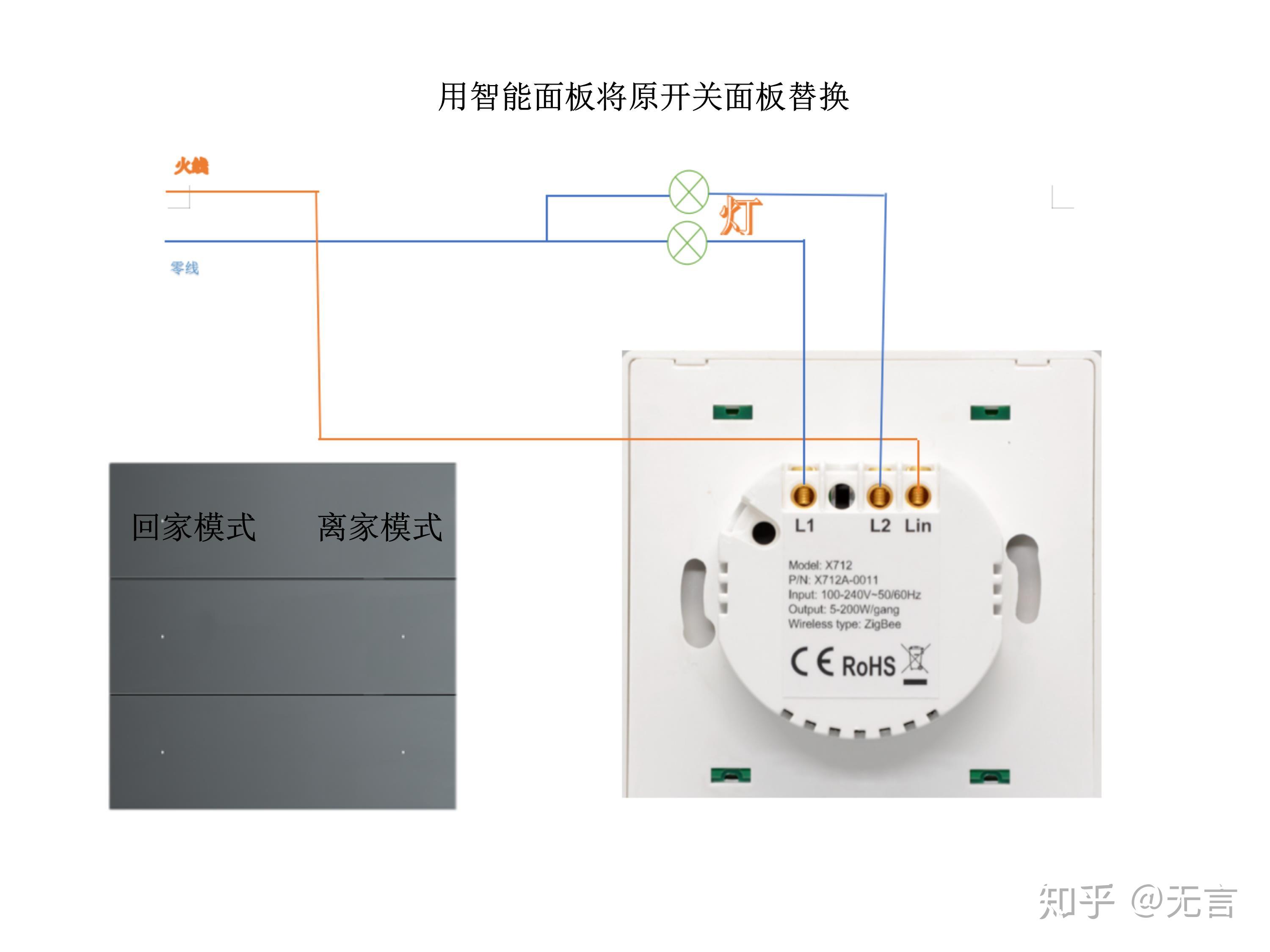 智能單火開關更換傳統雙開雙控開關圖解