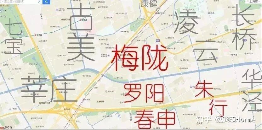 以老沪闵路为界,梅陇被划分为两片,闵行区的梅陇镇和徐汇区的凌云街道