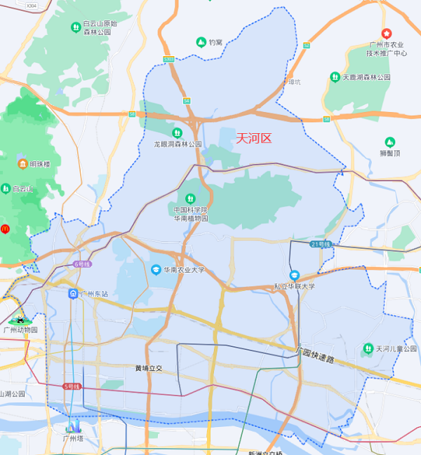 广州天河区详细地图图片