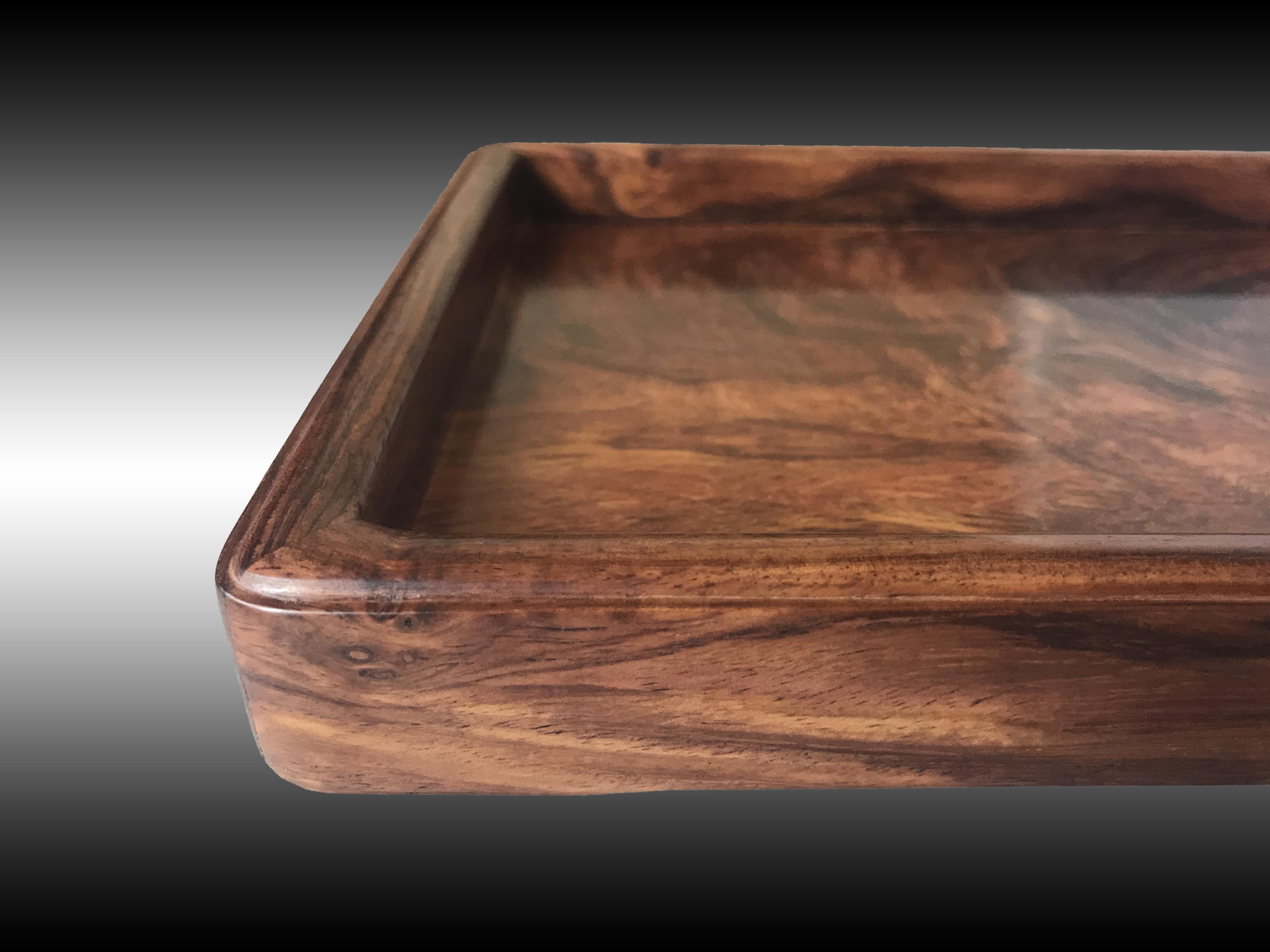 独板镜面边框对开海南黄花梨香盘之形材艺韵