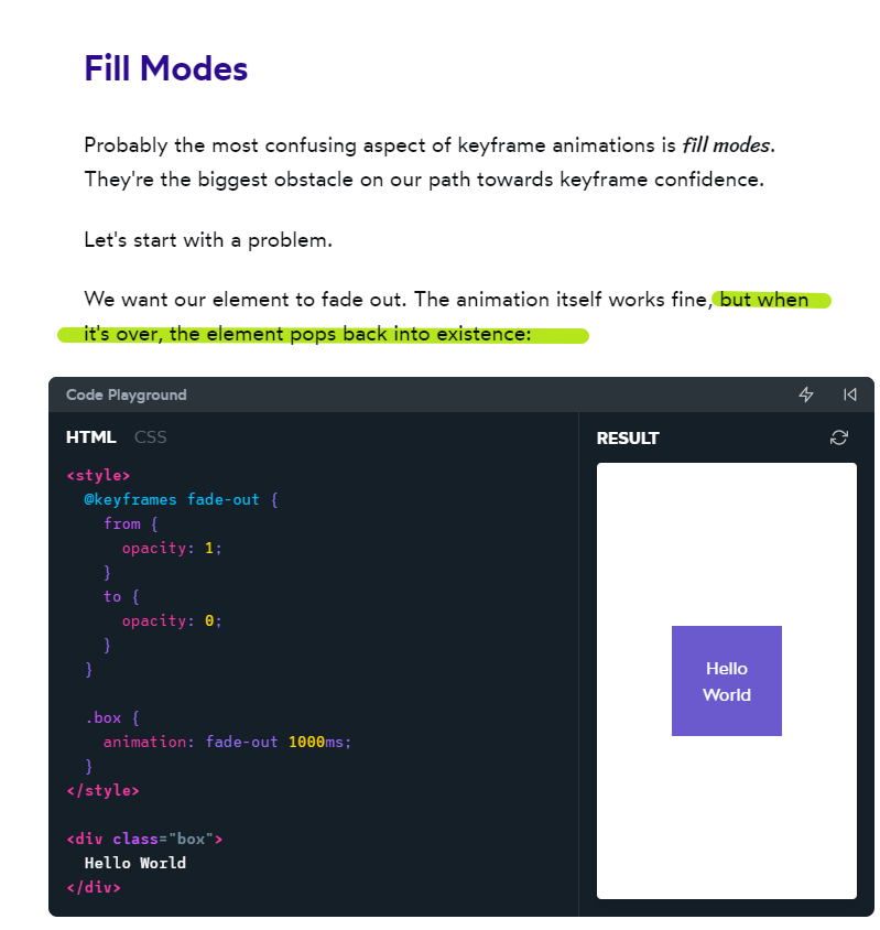 样式学习系列，animation Fill Modes 知乎