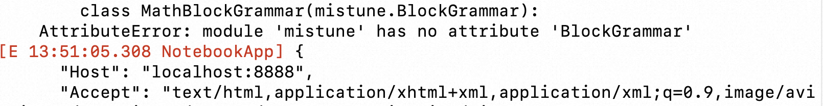 Jupyter Notebook 500 Internal Server Error 