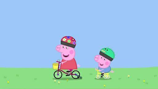 小猪佩奇中英字幕第1季第12集 佩奇学骑自行车 bicycles