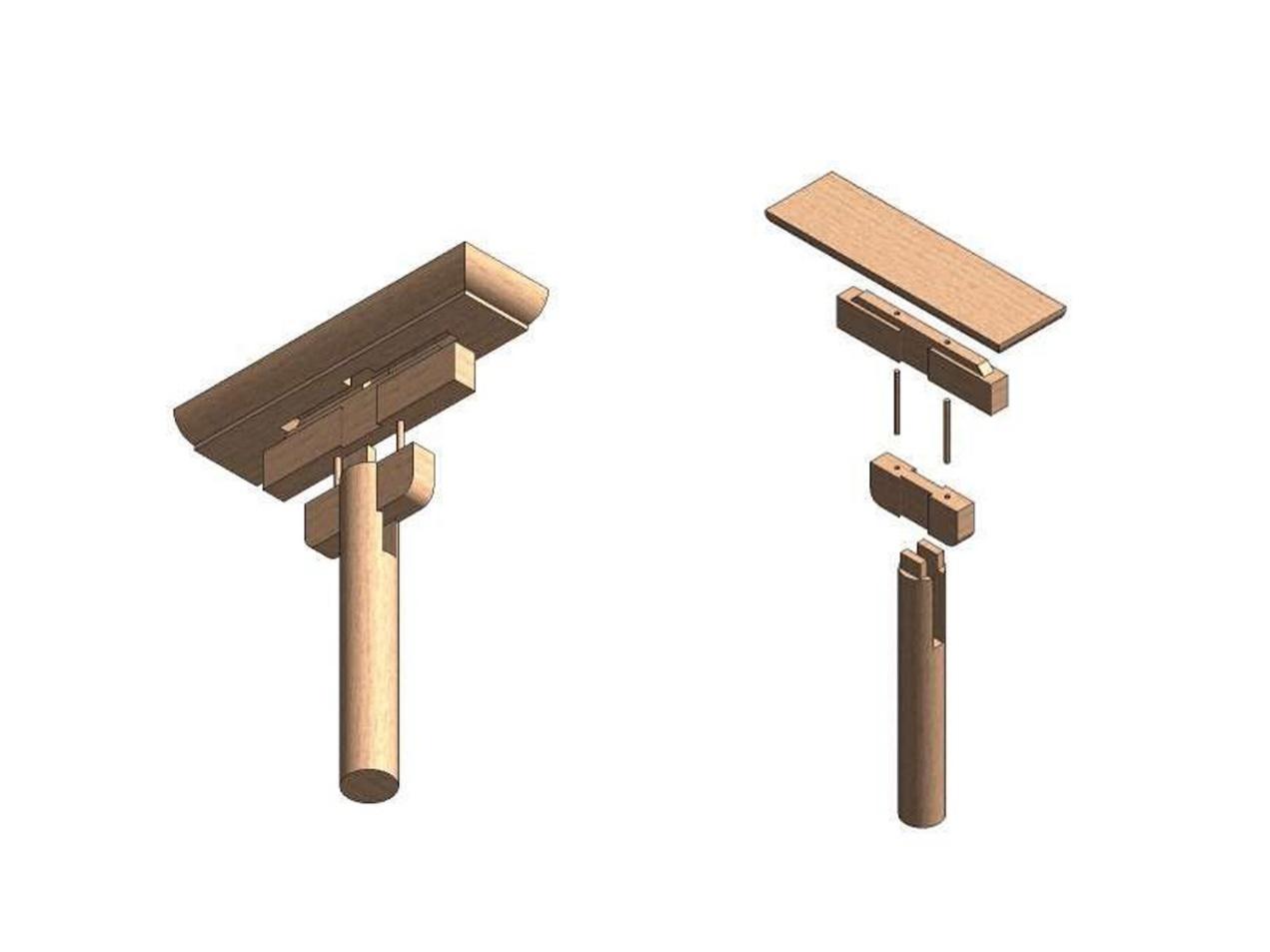 面板腿子不相连黄花梨替木案之特殊夹头榫