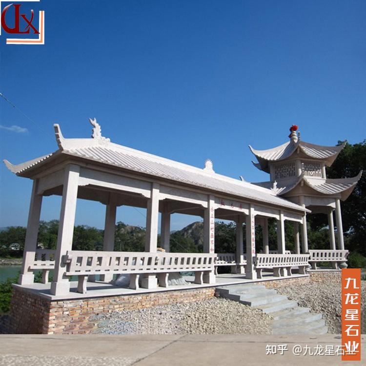 石亭子设计六角的石头凉亭图片