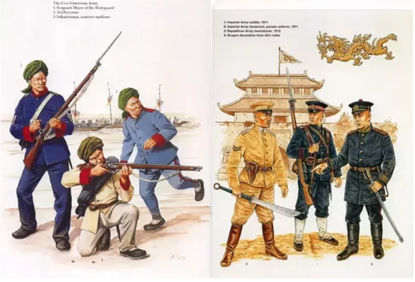 early republican army uniforms 清朝末期和早期民國時期的士兵服裝