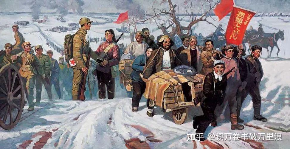 淮海战役,我军参战官兵60万人,但老乡们支前的牛驴就多达76万头