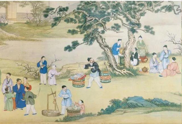 如清代丁观鹏绘制的《太平春市图卷》就记载了春节期间人们赶集的热闹