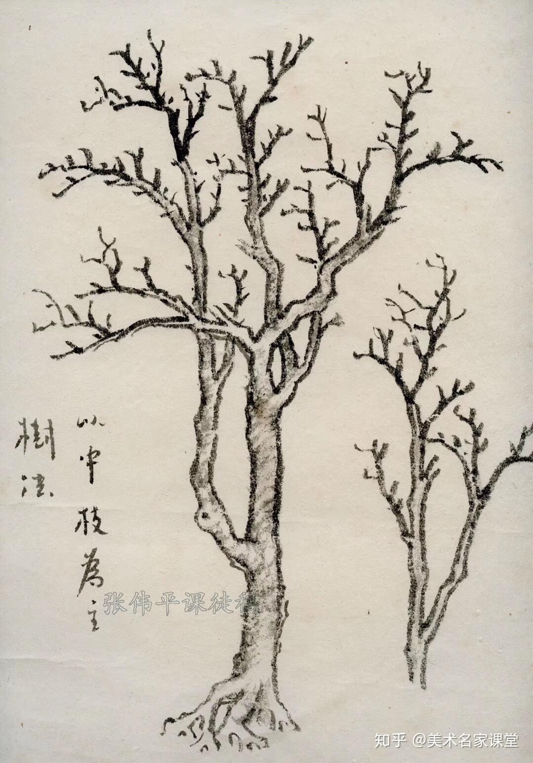 山水画基础画法树法美术名家课堂