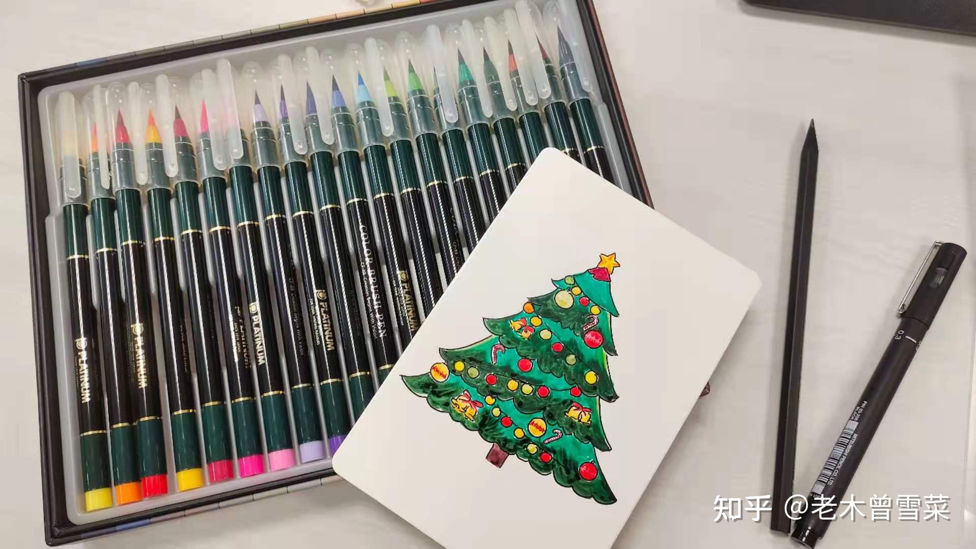 我比较推荐去使用水彩毛笔,软头毛笔同样可以像硬头水彩笔那样涂色