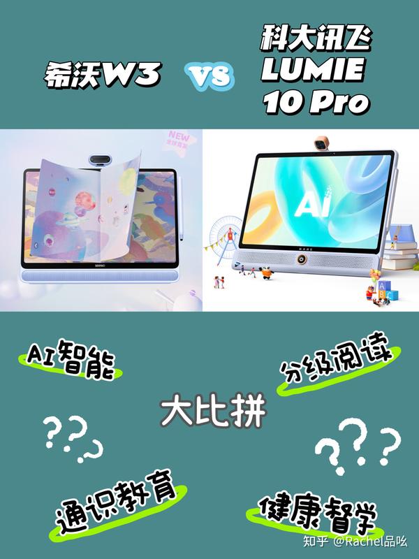 科大讯飞LUMIE 10 Pro VS 希沃 W3对比测评，哪个品牌学习机的学习资源更丰富？ 知乎