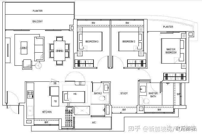 新加坡房子户型图图片