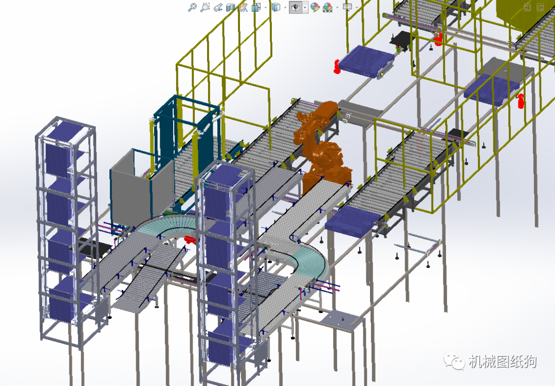 【非标数模】全自动码垛缠绕包装输送一体生产线3d图纸 Solidworks 知乎