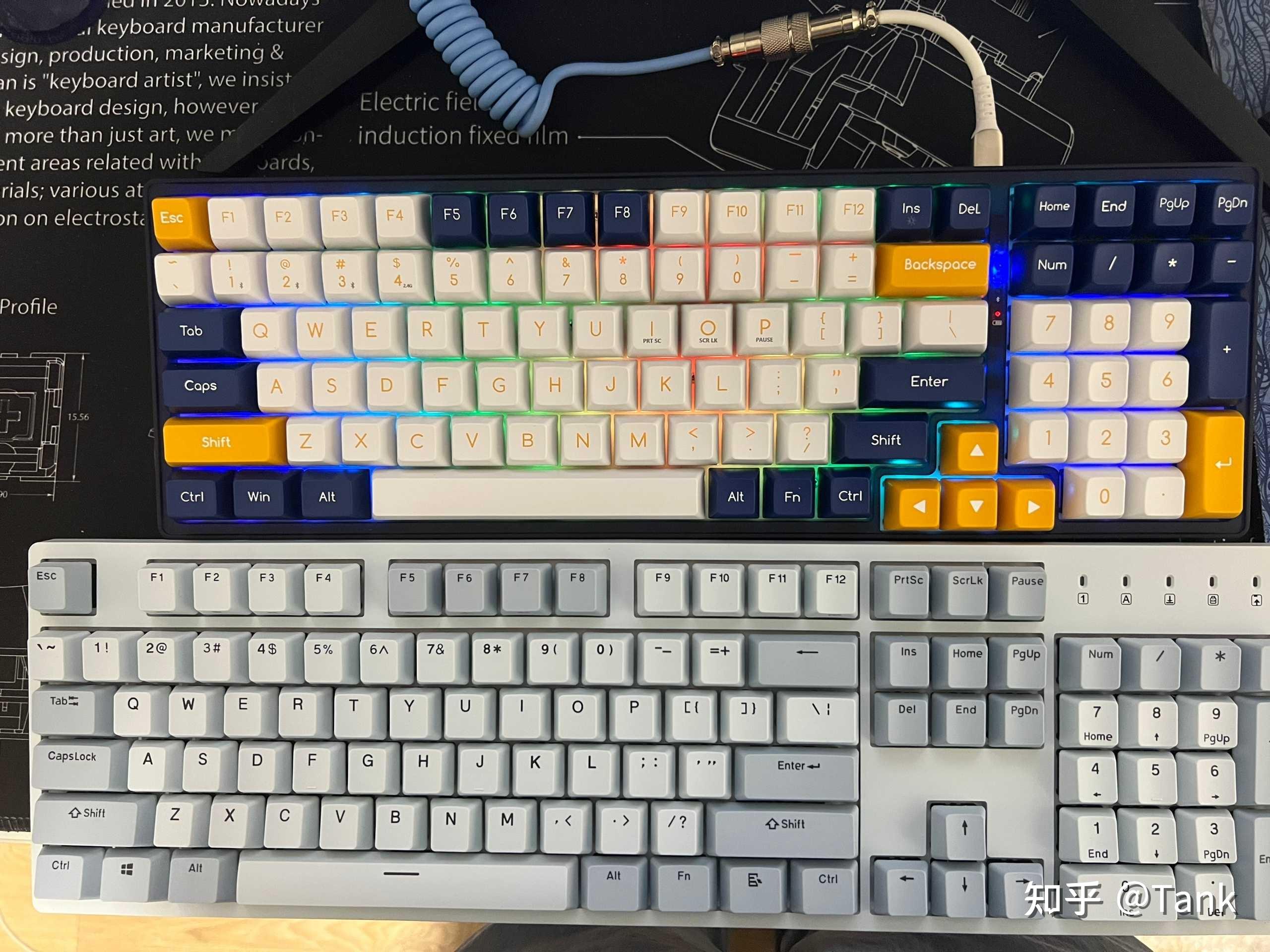 469元三模热插拔fsa球帽透明壳机械键盘机械师k600全新普鲁士蓝配色