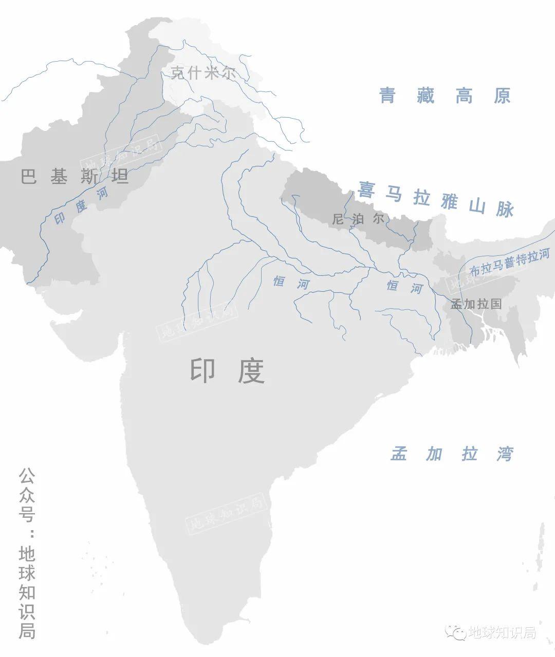 南亚河流地形图图片