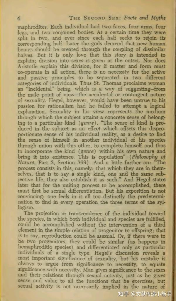 西蒙娜·德·波伏娃,第二性,英文版,The second sex by Beauvoir, Simone de, 1953 - 知乎