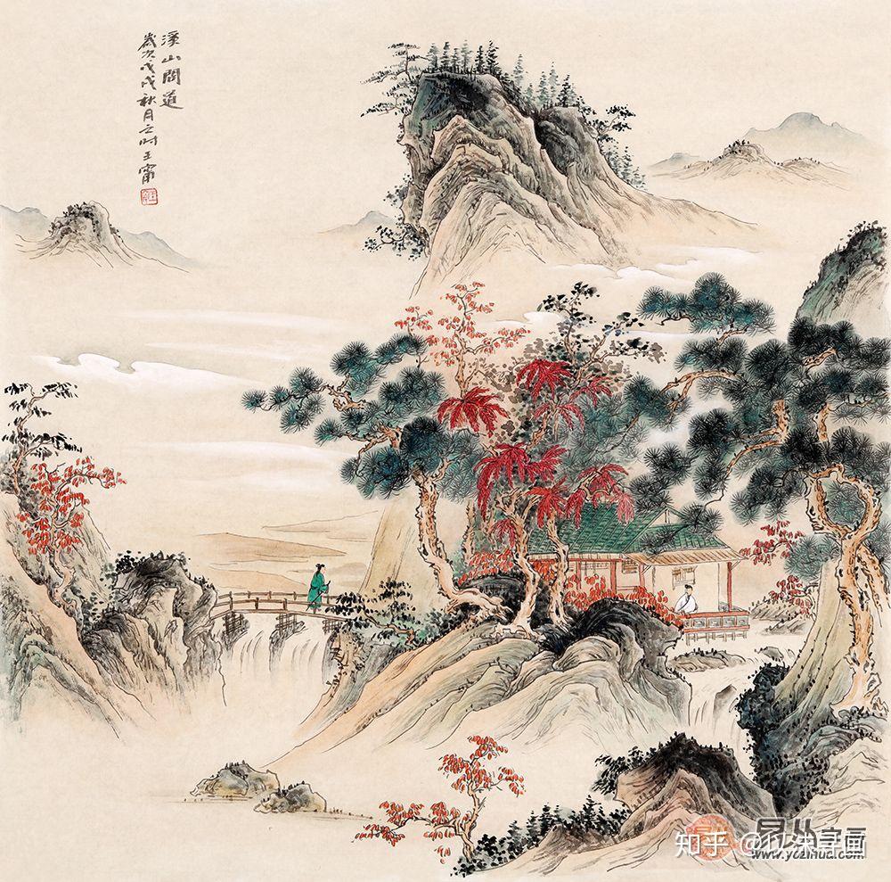 当代名家山水画赏析山林古松图秀美灵动