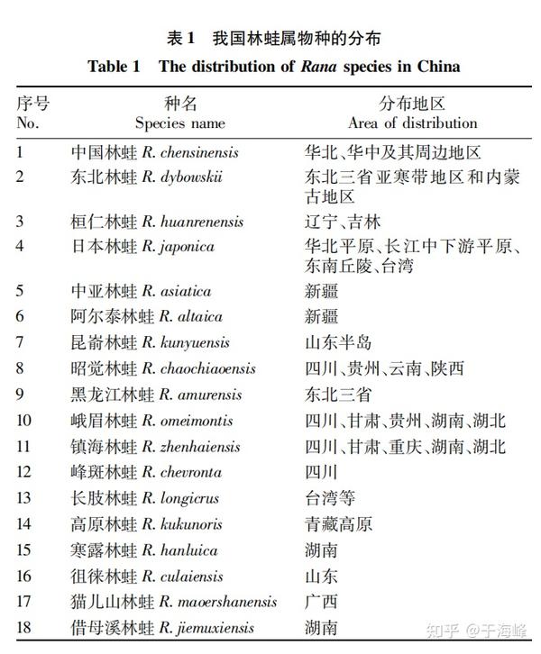 中国林蛙的分布与分类 - 知乎