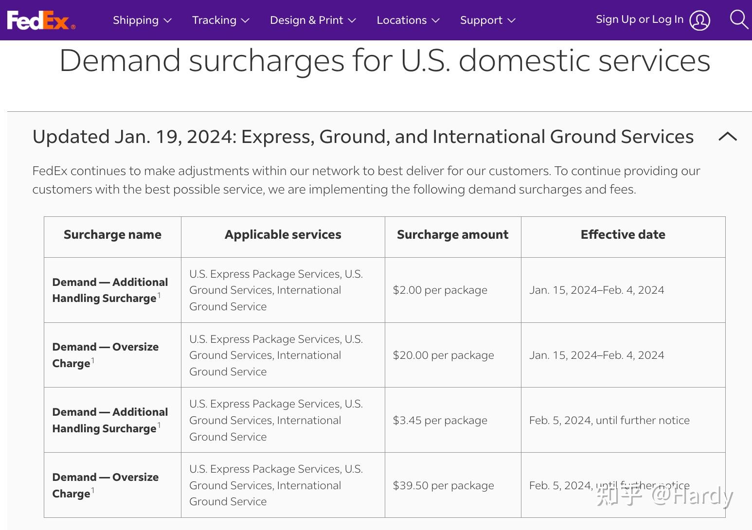 2024年美国 Fedex Ground 和 UPS Ground 渠道的旺季附加费（Demand Surcharge）更新说明 知乎