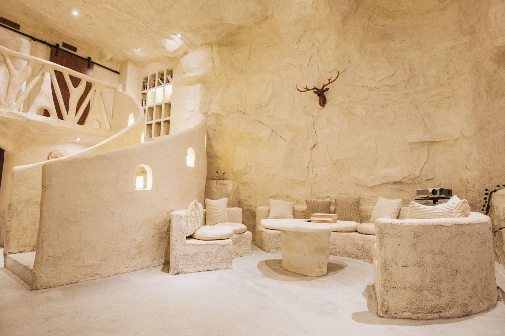 洞穴风民宿民宿里转一圈感觉自己回到了原始社会