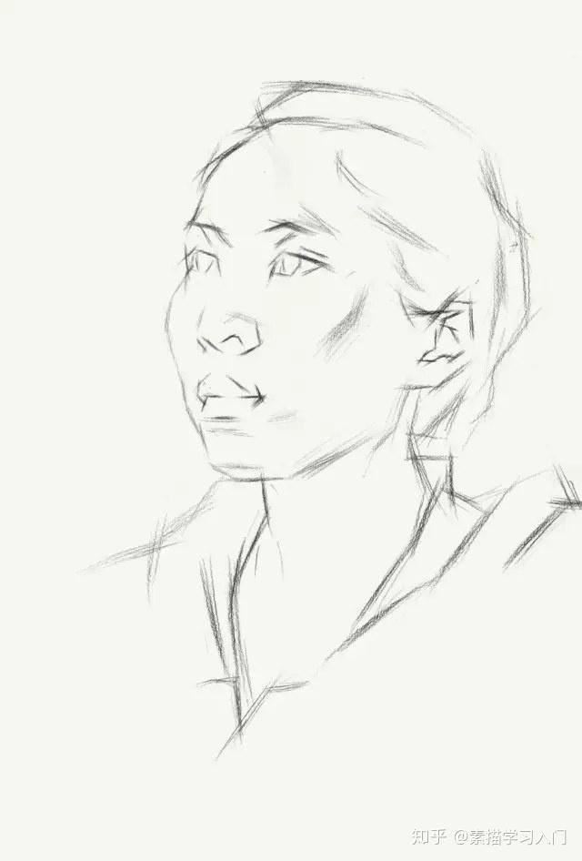 素描教程侧面人物肖像带详细步骤图