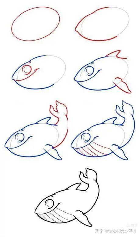 海鲸 简笔画鲸鱼图片