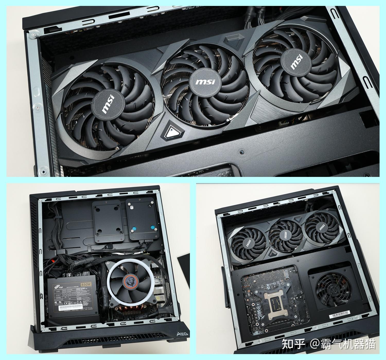 海皇戟x内部结构设计泾渭分明,主要分成三部分:显卡区,电源区,主板区