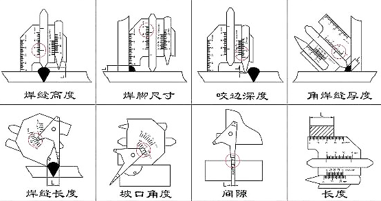 关于焊缝的目视检测探伤含焊缝尺的使用