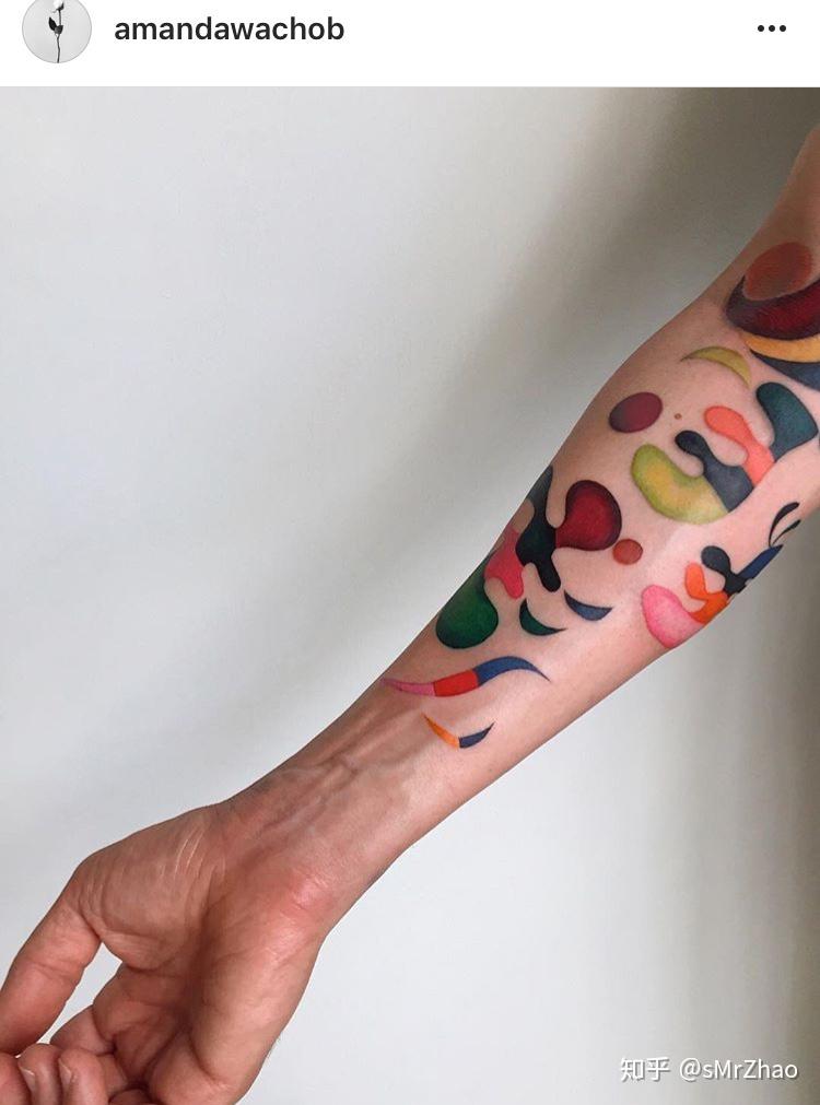 smrzhao纹身推荐第131期金属丝绸晕染