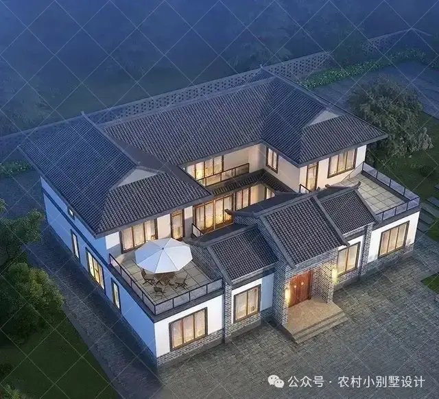 48款二层中式合院别墅,二层新中式四合院农村自建房别墅设计图 - 知乎
