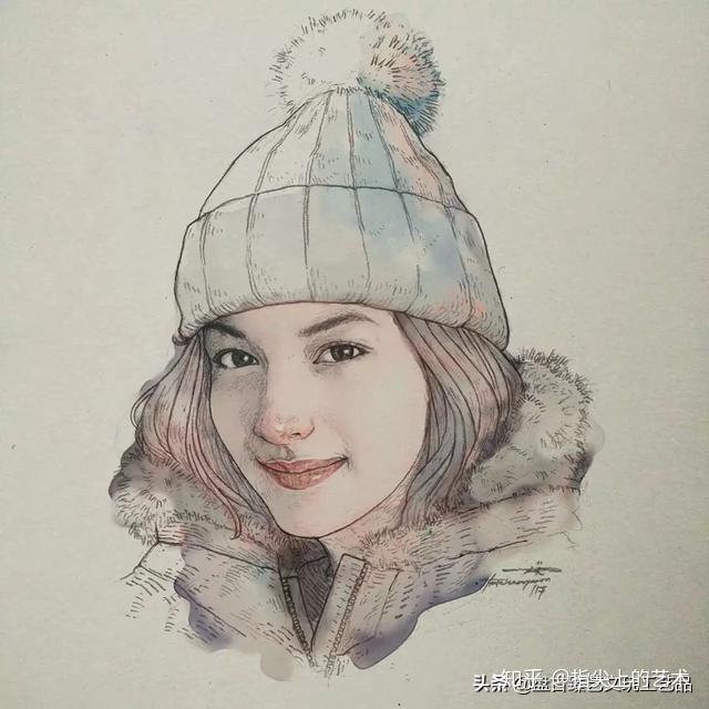 钢笔淡彩淡淡的水彩我相信你也可以画出来