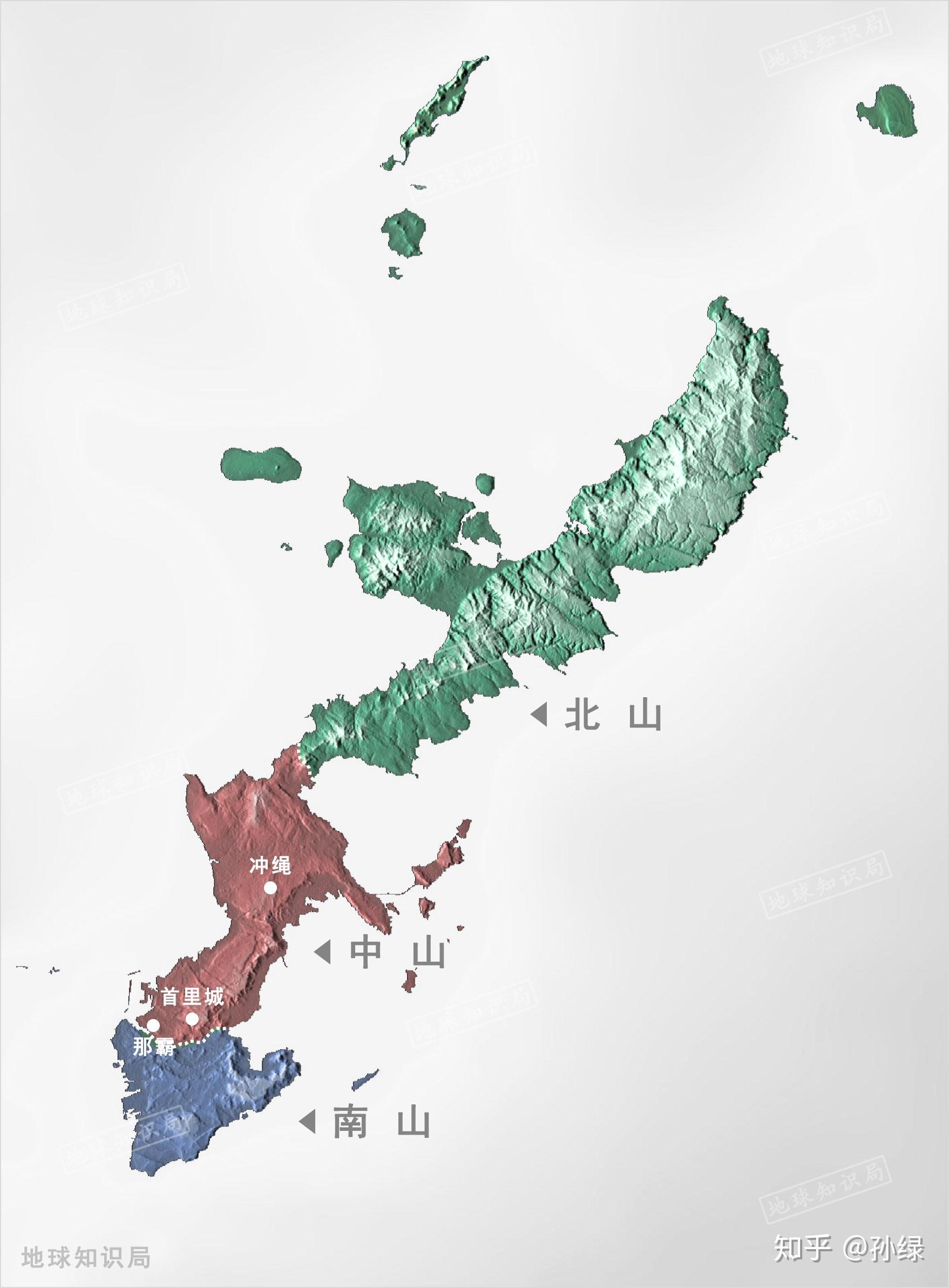 琉球群岛地形图图片